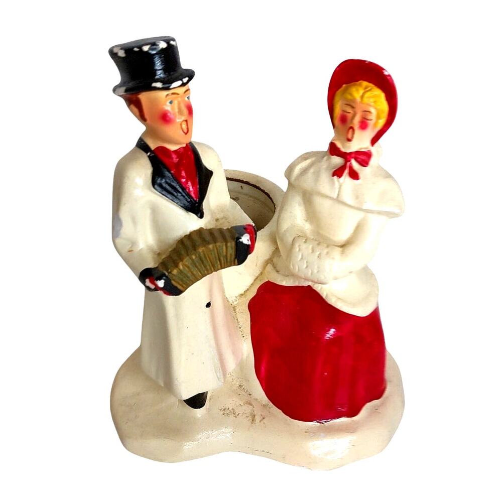 Vtg Shafford Japan Christmas Carolers Planter Ceramic Choir Singers Figurine